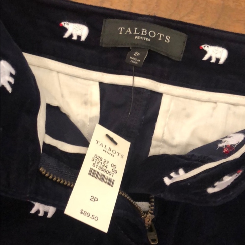 NWT Talbots Navy Blue Velvet Embroidered Polar Bear Skirt - Picture 3 of 6